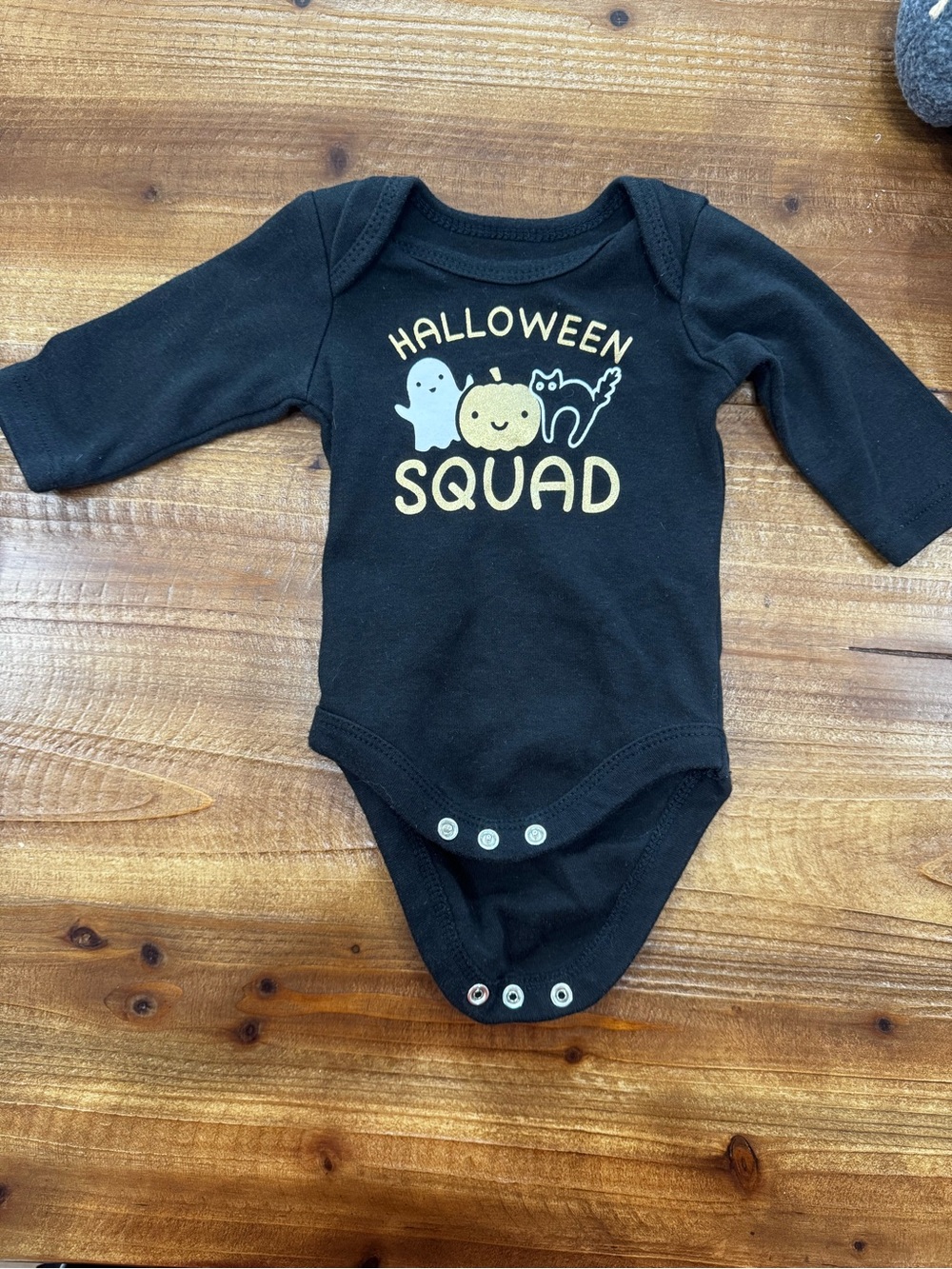 Halloween Squad Black Long-Sleeve Baby Bodysuit
